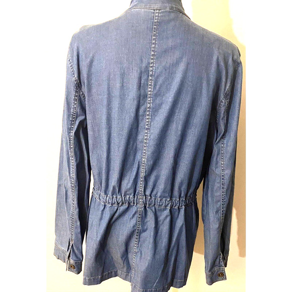 Women’s QVC Denim & Company Size Large Shackleton Jacket Drawstring Pullcord - Picture 4 of 6